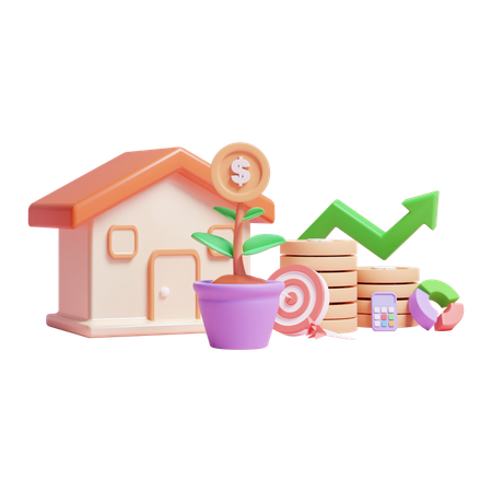 Real Estate Growth  3D Icon