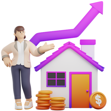 Real Estate Invesment  3D Illustration