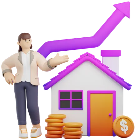 Real Estate Invesment  3D Illustration