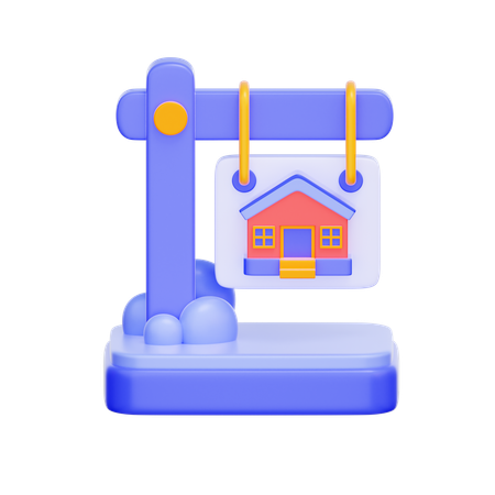 Real Estate Sign  3D Icon