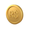 3d real gold coin logo