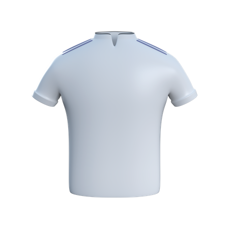3D realistic of front and back of white soccer jersey t-shirt with