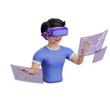 Realidad virtual  3D Icon