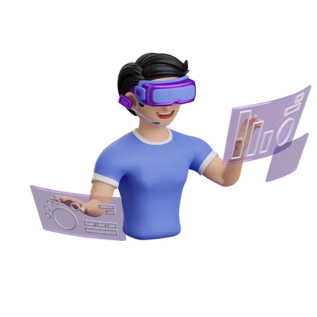 Realidad virtual  3D Icon