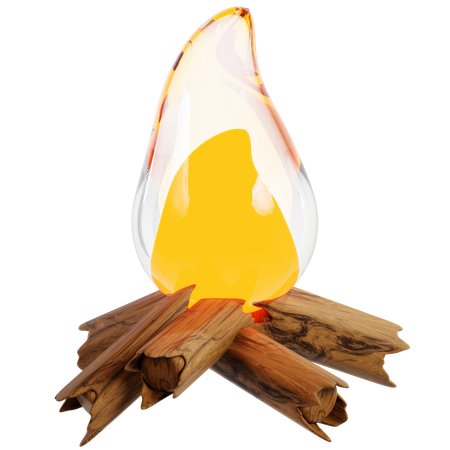 Realistic Bonfire Glass Sculpture  3D Icon