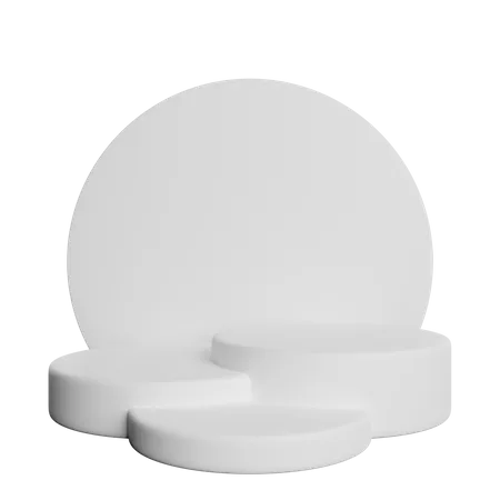 Realistic Podium White Template 3D Illustration