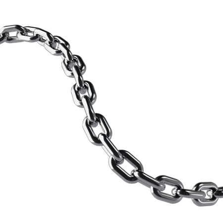 Realistic Wavy Chrome Chain  3D Icon