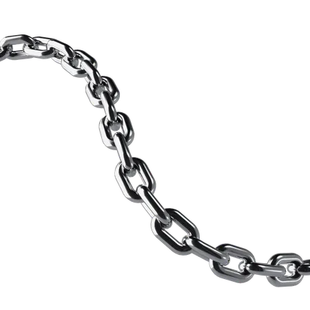 Realistic Wavy Chrome Chain  3D Icon