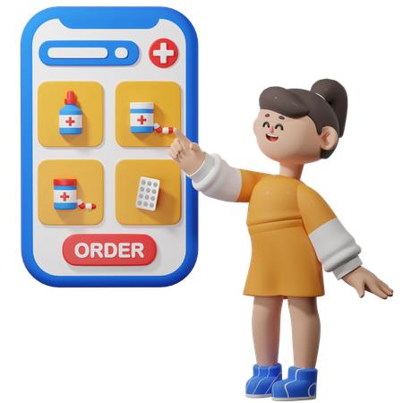 Realizar pedidos de medicamentos en línea  3D Icon