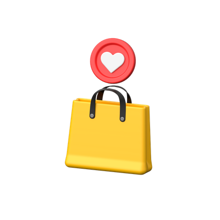 Reazione d'amore dopo aver preso la borsa.  3D Icon