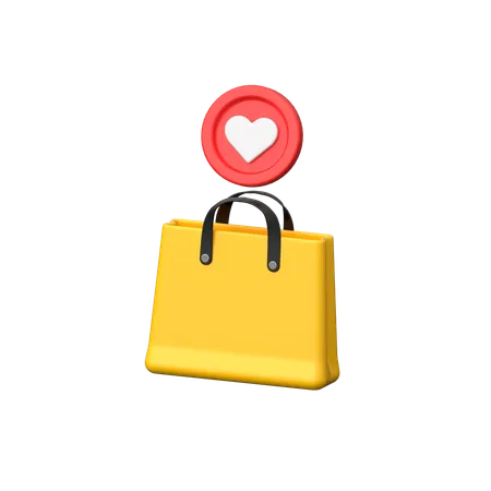 Reazione d'amore dopo aver preso la borsa.  3D Icon