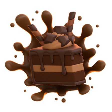 Rebanada de pastel de chocolate  3D Icon