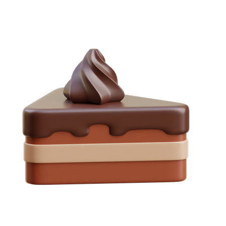 Rebanada de pastel de chocolate  3D Icon