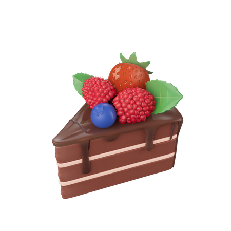 Rebanada de pastel de chocolate  3D Icon