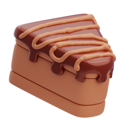 Rebanada de pastel de chocolate  3D Icon