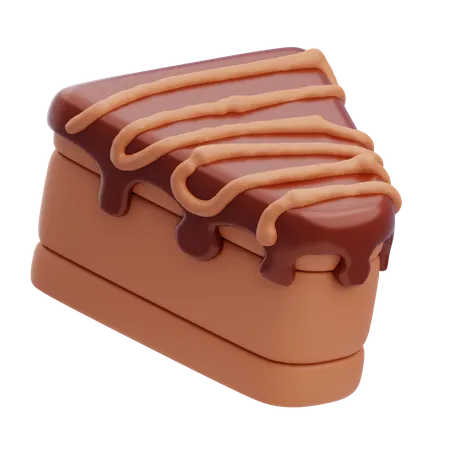 Rebanada de pastel de chocolate  3D Icon