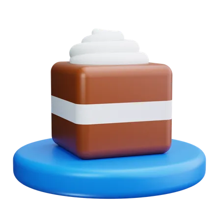 Rebanada de pastel de vainilla  3D Icon