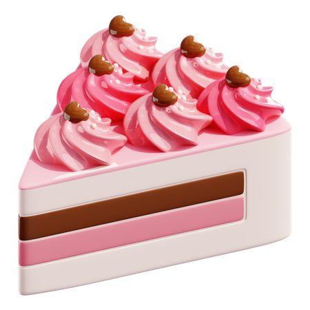 Porción de pastel del día de la madre  3D Icon