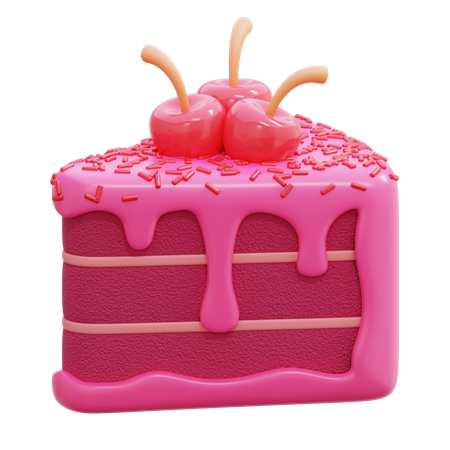 Porción de pastel del día de la madre  3D Icon