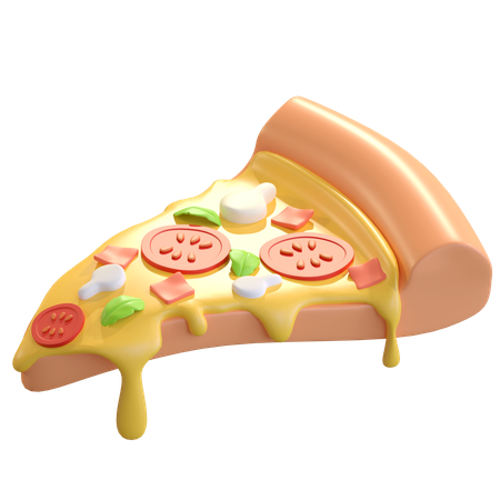 Porción de pizza  3D Illustration