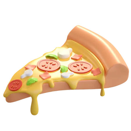 Porción de pizza  3D Illustration