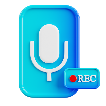 Rec Audio  3D Icon