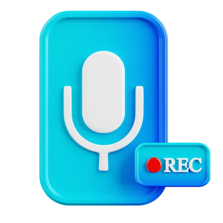 Rec Audio  3D Icon