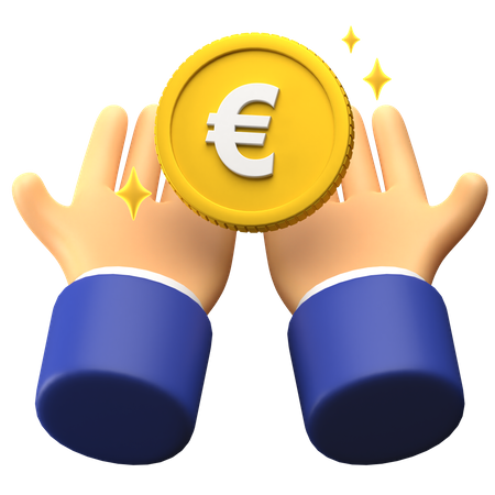 Receba dinheiro em euros  3D Illustration