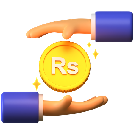 Receba moeda da rupia do Sri Lanka  3D Illustration