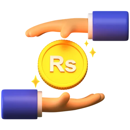 Receba moeda da rupia do Sri Lanka  3D Illustration