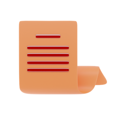 Receipt  3D Icon
