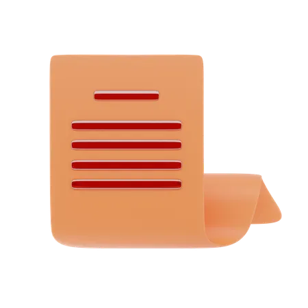 Receipt  3D Icon