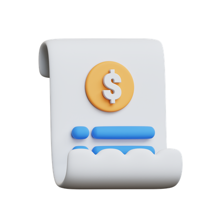 Receipt  3D Icon