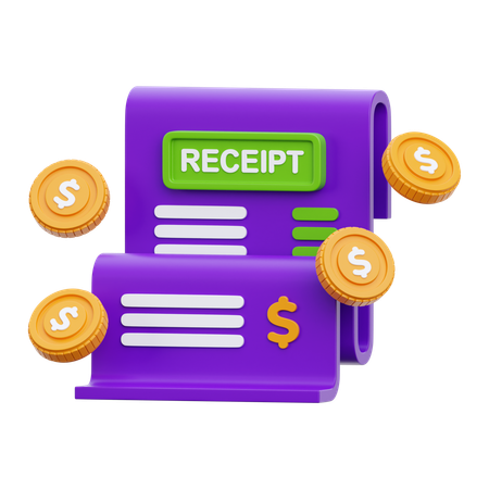 Receipt  3D Icon