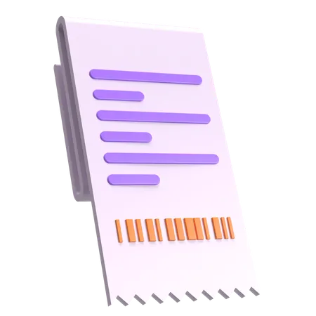 Receipt  3D Icon