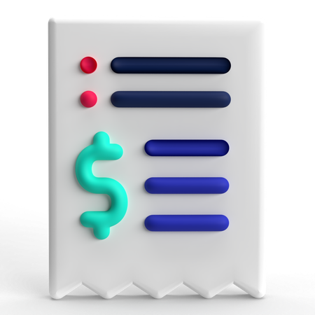 Receipt  3D Icon