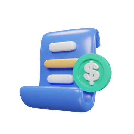 Receipt  3D Icon