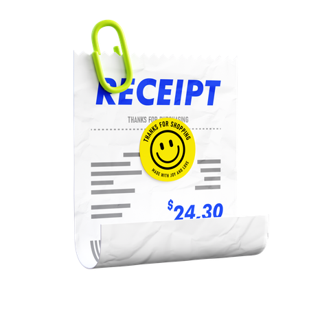 Receipt  3D Icon