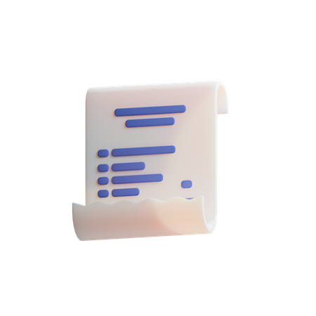Receipt  3D Icon