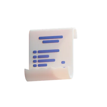 Receipt  3D Icon