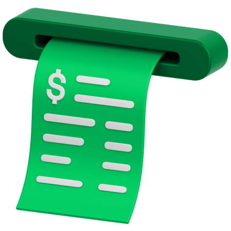 Receipt  3D Icon