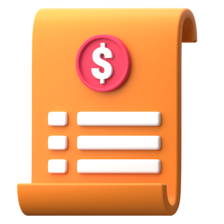 Receipt  3D Icon