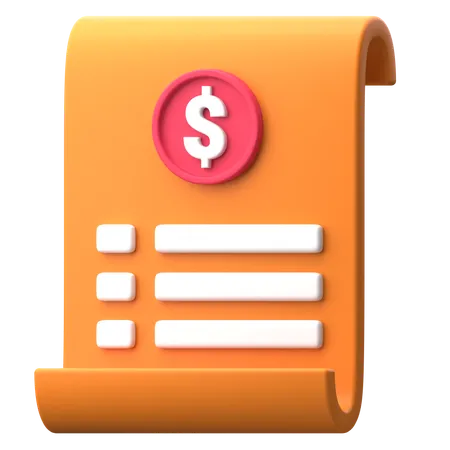 Receipt  3D Icon