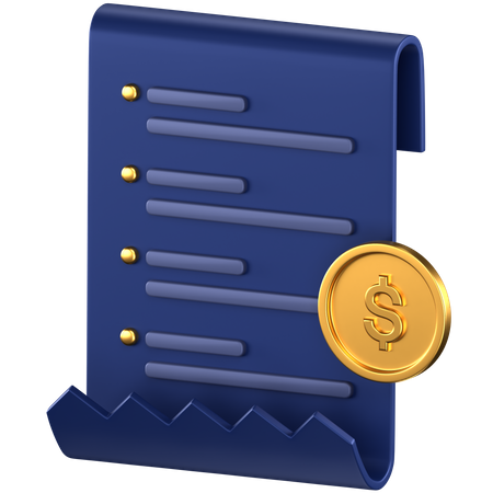 Receipt  3D Icon