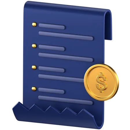 Receipt  3D Icon