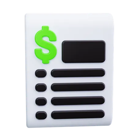 Receipt  3D Icon