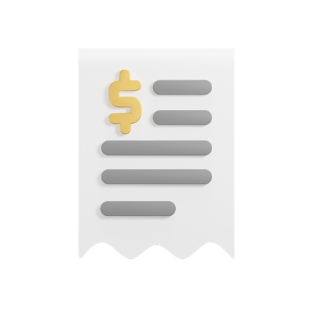 Receipt  3D Icon