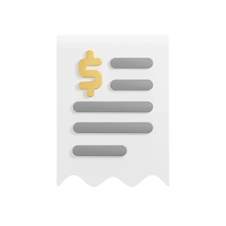 Receipt  3D Icon