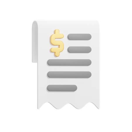 Receipt  3D Icon