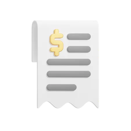 Receipt  3D Icon